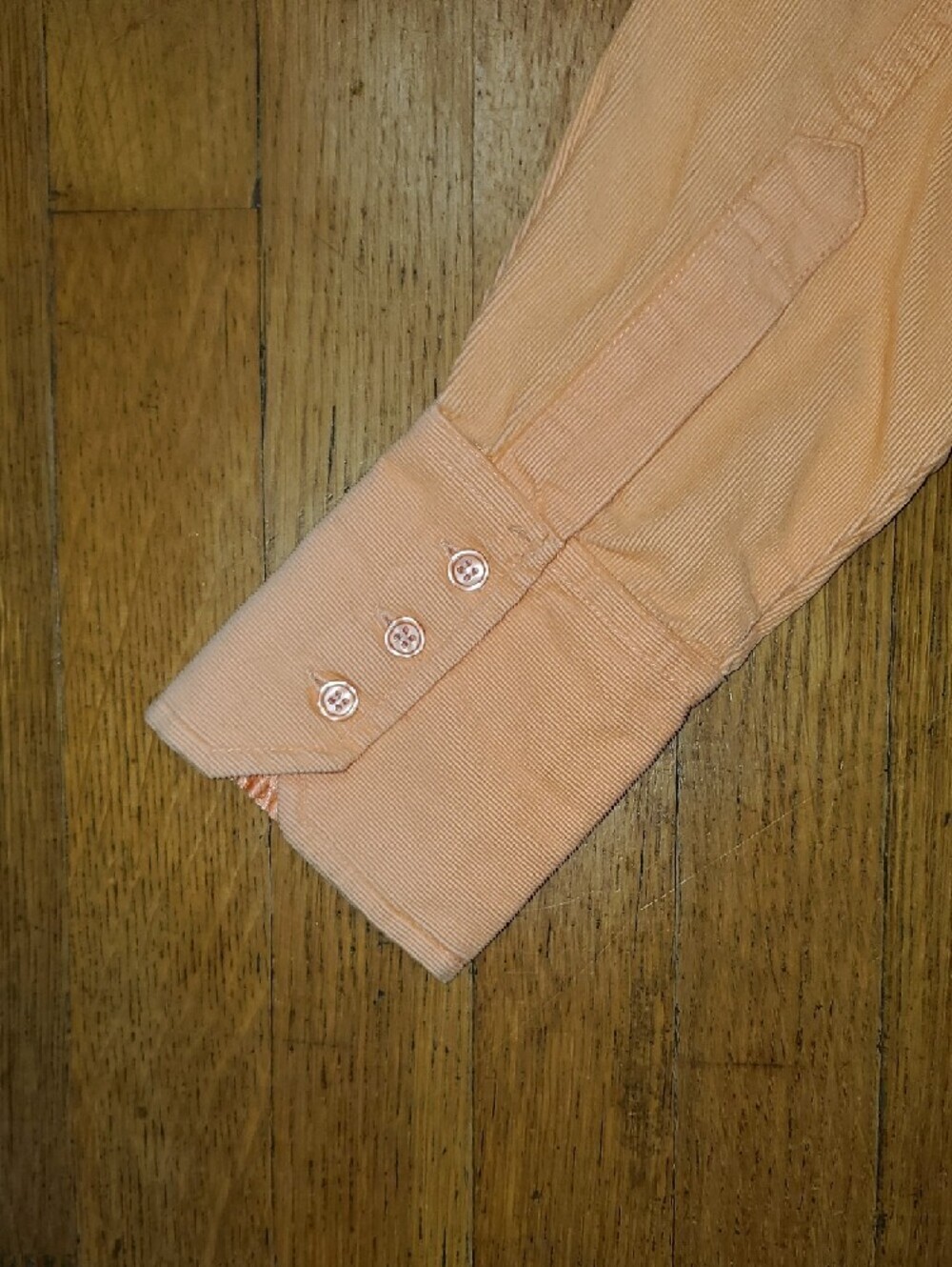 Peach Button-Up Corduroy Shirt - Picture 4 of 9
